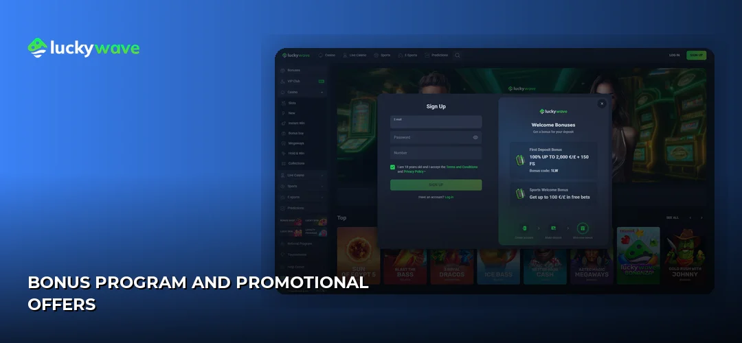 LuckyWave promotional banner