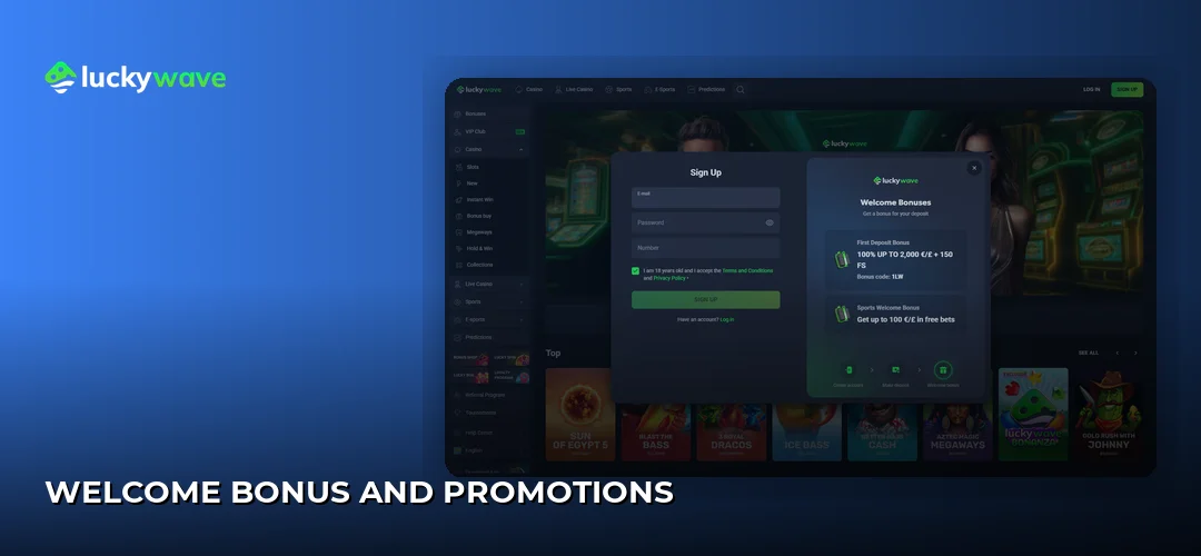 Welcome bonus and promotions