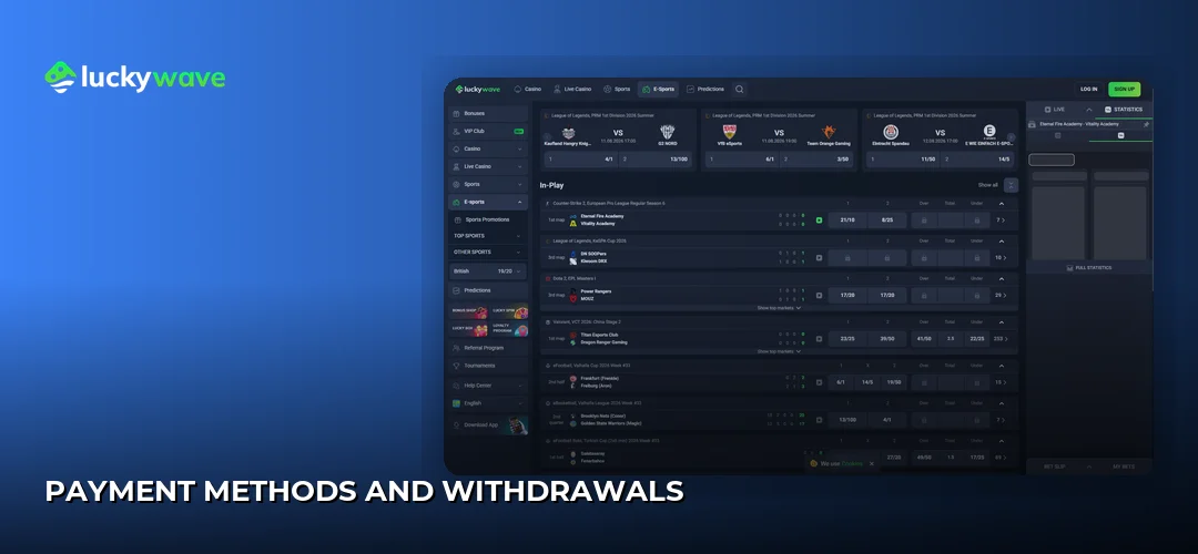 Payment methods and withdrawals